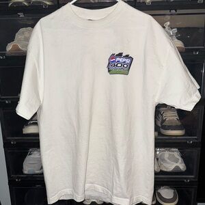 Nascar White Short Sleeve Tee with Pepsi 400 Logo